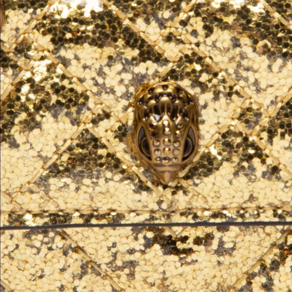 NWT Kurt Geiger London Gold Glitter Micro Kensington Shoulder Bag - Picture 7 of 10